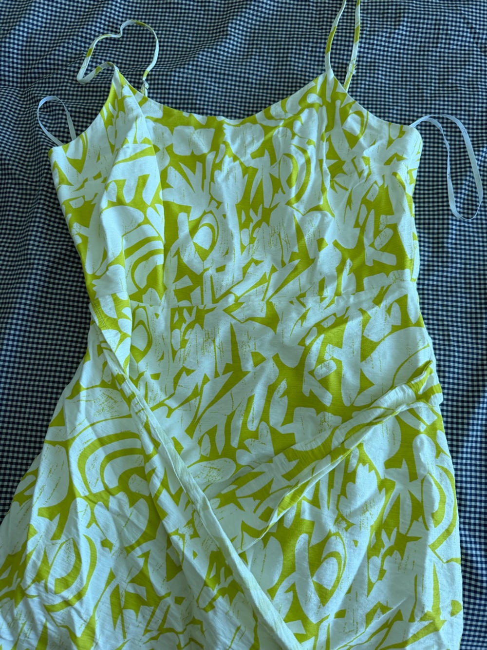 Lulu's Lime and White Abstract Summer Dress